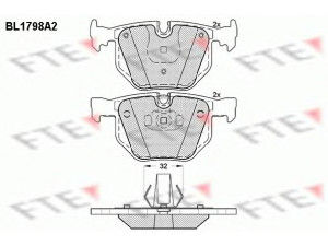 FTE BL1798A2 stabdžių trinkelių rinkinys, diskinis stabdys 
 Techninės priežiūros dalys -> Papildomas remontas
34 21 6 753 850, 34 21 6 758 870