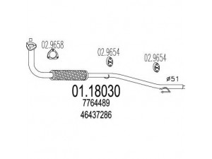MTS 01.18030 išleidimo kolektorius 
 Išmetimo sistema -> Išmetimo vamzdžiai
46437286, 7764489
