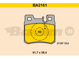 BARUM BA2161 stabdžių trinkelių rinkinys, diskinis stabdys 
 Techninės priežiūros dalys -> Papildomas remontas
001 420 02 20, 001 420 13 20, 001 420 95 20