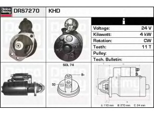 DELCO REMY DRS7270 starteris
1177442, 1178671, 01178671, 01181101