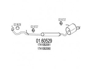 MTS 01.60529 galinis duslintuvas 
 Išmetimo sistema -> Duslintuvas
17410B2060, 17410B2061