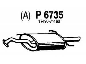 FENNO P6735 galinis duslintuvas 
 Išmetimo sistema -> Duslintuvas
17430-64380, 17430-64381, 17430-74140