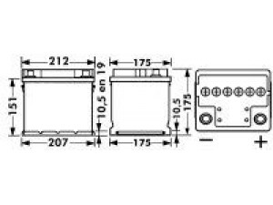 EXIDE 543 20 starterio akumuliatorius; starterio akumuliatorius
1 072 322, 1E 11 18 520 9B/C, B3 D3 18 520 9B/C