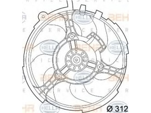 HELLA 8EW 351 039-531 ventiliatorius, radiatoriaus 
 Aušinimo sistema -> Oro aušinimas
46723518, 46797120