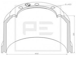 PE Automotive 066.441-00A stabdžių būgnas
1 064 0277 00