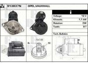 EDR 913837N starteris 
 Elektros įranga -> Starterio sistema -> Starteris
9115197, 93171936