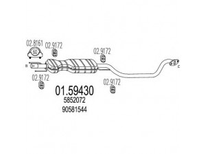 MTS 01.59430 vidurinis duslintuvas 
 Išmetimo sistema -> Duslintuvas
5852072, 5852132, 90581544