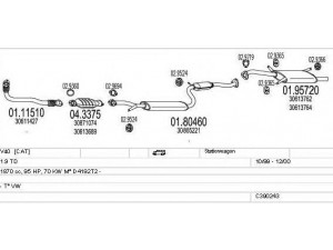 MTS C390243009723 išmetimo sistema 
 Išmetimo sistema -> Išmetimo sistema, visa