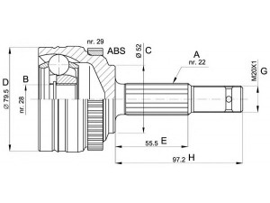 OPEN PARTS CVJ5114.10 jungčių komplektas, kardaninis velenas 
 Ratų pavara -> Sujungimai/komplektas
0374218, 0374377, 26032411, 26089775