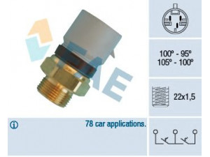 FAE 38360 temperatūros jungiklis, radiatoriaus ventiliatorius 
 Aušinimo sistema -> Siuntimo blokas, aušinimo skysčio temperatūra
1341042, 90506498