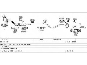 MTS C260812017943 išmetimo sistema 
 Išmetimo sistema -> Išmetimo sistema, visa