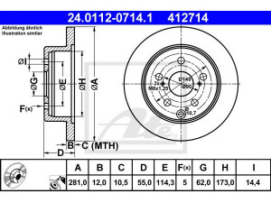 ATE 24.0112-0714.1 stabdžių diskas 
 Stabdžių sistema -> Diskinis stabdys -> Stabdžių diskas
42431-42060