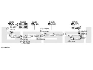 BOSAL 088.185.00 išmetimo sistema 
 Išmetimo sistema -> Išmetimo sistema, visa