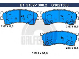 GALFER B1.G102-1308.2 stabdžių trinkelių rinkinys, diskinis stabdys 
 Techninės priežiūros dalys -> Papildomas remontas
0K2N1-33-28Z, 0K2N1-33-28ZA, 0K9D0-33-28Z