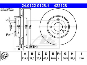 ATE 24.0122-0128.1 stabdžių diskas 
 Dviratė transporto priemonės -> Stabdžių sistema -> Stabdžių diskai / priedai
548195, 60514881