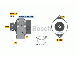 BOSCH 0 986 038 551 kintamosios srovės generatorius 
 Elektros įranga -> Kint. sr. generatorius/dalys -> Kintamosios srovės generatorius
31100-PM5-A01, 31100-PM5-A010, 31100-PM5-A06