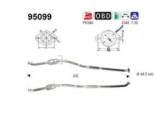AS 95099 katalizatoriaus keitiklis 
 Išmetimo sistema -> Katalizatoriaus keitiklis
1742022030