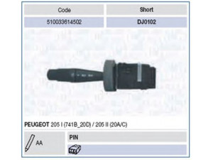 MAGNETI MARELLI 510033614502 vairo kolonėlės jungiklis 
 Vidaus įranga -> Rankinės/kojinės svirties sistema