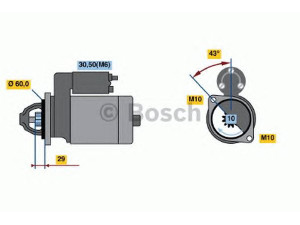 BOSCH 0 986 021 280 starteris 
 Elektros įranga -> Starterio sistema -> Starteris
006 151 05 01, 006 151 05 01, 006 151 05 01 80