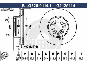 GALFER B1.G225-0114.1 stabdžių diskas 
 Dviratė transporto priemonės -> Stabdžių sistema -> Stabdžių diskai / priedai
1001093, 1045994, 7M0 615 301 E