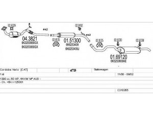 MTS C310355012004 išmetimo sistema 
 Išmetimo sistema -> Išmetimo sistema, visa