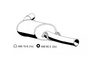 ERNST 515054 galinis duslintuvas 
 Išmetimo sistema -> Duslintuvas
1726 A8, 1730 P9, 13 0989 9080