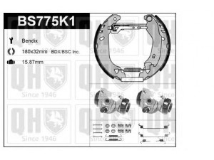 QUINTON HAZELL BS775K1 stabdžių rinkinys, būgniniai stabdžiai