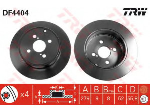 TRW DF4404 stabdžių diskas 
 Stabdžių sistema -> Diskinis stabdys -> Stabdžių diskas
4243102080, 4243102081, 4243102082