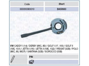 MAGNETI MARELLI 000050083010 vairo kolonėlės jungiklis 
 Vidaus įranga -> Rankinės/kojinės svirties sistema
321 953 513, 321953513