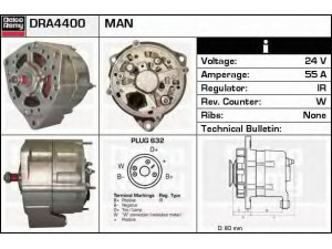 DELCO REMY DRA4400 kintamosios srovės generatorius 
 Elektros įranga -> Kint. sr. generatorius/dalys -> Kintamosios srovės generatorius