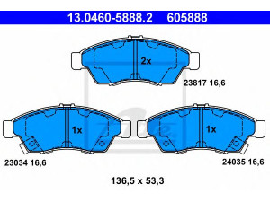 ATE 13.0460-5888.2 stabdžių trinkelių rinkinys, diskinis stabdys 
 Techninės priežiūros dalys -> Papildomas remontas
55810-54G00, 55810-54G50, 55810-54G60