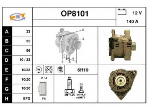 SNRA OP8101 kintamosios srovės generatorius 
 Elektros įranga -> Kint. sr. generatorius/dalys -> Kintamosios srovės generatorius
1204160, 13108596, 9200959, 93174497