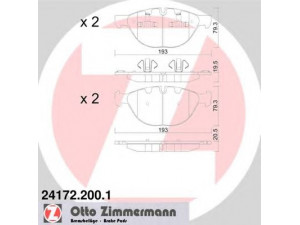 ZIMMERMANN 24172.200.1 stabdžių trinkelių rinkinys, diskinis stabdys 
 Techninės priežiūros dalys -> Papildomas remontas
34 11 6 778 048, 34 11 6 791 514