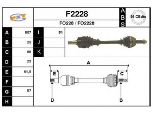 SNRA F2228 kardaninis velenas 
 Ratų pavara -> Kardaninis velenas
5024574, 5026653, 91AX3220CA, R92AX3220DA