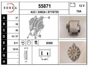 EAI 55871 kintamosios srovės generatorius 
 Elektros įranga -> Kint. sr. generatorius/dalys -> Kintamosios srovės generatorius