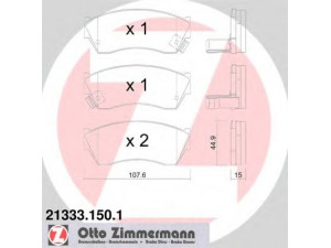 ZIMMERMANN 21333.150.1 stabdžių trinkelių rinkinys, diskinis stabdys 
 Techninės priežiūros dalys -> Papildomas remontas
5520061880, 5520062840, 5520062860