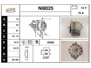 SNRA NI8025 kintamosios srovės generatorius 
 Elektros įranga -> Kint. sr. generatorius/dalys -> Kintamosios srovės generatorius
2310054A01, LR170404