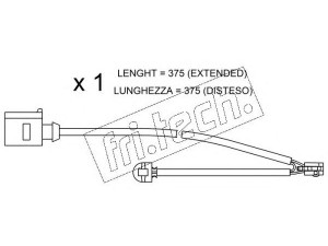 fri.tech. SU.294 įspėjimo kontaktas, stabdžių trinkelių susidėvėjimas 
 Stabdžių sistema -> Susidėvėjimo indikatorius, stabdžių trinkelės
95561236560, 97060914300, 7L5 907 637A