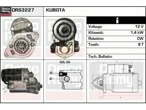DELCO REMY DRS3227 starteris
3675206RX, 19212-63011, 19215-63012