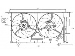 NRF 47075 ventiliatorius, radiatoriaus 
 Aušinimo sistema -> Oro aušinimas
1250F0, 125473, 125474, 1308P4