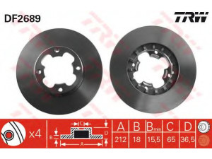 TRW DF2689 stabdžių diskas 
 Dviratė transporto priemonės -> Stabdžių sistema -> Stabdžių diskai / priedai
725431150, 725431300, 725431301