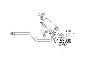 MTS 01.53990 vidurinis duslintuvas 
 Išmetimo sistema -> Duslintuvas
172887