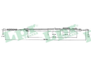 LPR C0122B trosas, stovėjimo stabdys 
 Stabdžių sistema -> Valdymo svirtys/trosai
4745G1, 96032564, 4745G1, 96032564