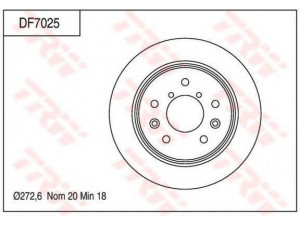 TRW DF7025 stabdžių diskas 
 Stabdžių sistema -> Diskinis stabdys -> Stabdžių diskas
FB0526251, FB0526251A, FB0526251AA
