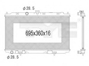 TYC 724-1007 radiatorius, variklio aušinimas 
 Aušinimo sistema -> Radiatorius/alyvos aušintuvas -> Radiatorius/dalys
21410BN700
