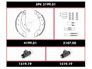 REMSA SPK 3199.01 stabdžių rinkinys, būgniniai stabdžiai 
 Stabdžių sistema -> Būgninis stabdys -> Stabdžių remonto rinkinys
7701205318