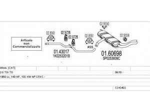 MTS C310403024012 išmetimo sistema 
 Išmetimo sistema -> Išmetimo sistema, visa