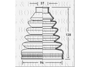 BORG & BECK BCB2741 gofruotoji membrana, kardaninis velenas 
 Ratų pavara -> Gofruotoji membrana