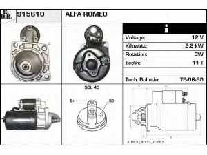 EDR 915610 starteris 
 Elektros įranga -> Starterio sistema -> Starteris
195270503000, 605129690, 60412969