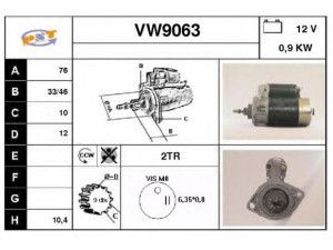 SNRA VW9063 starteris 
 Elektros įranga -> Starterio sistema -> Starteris